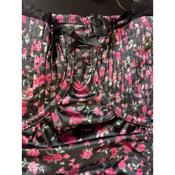 For Love & Lemons Melrose Corset Dress Black Red Floral Size XL Underwire - Picture 12 of 15